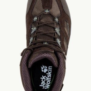کفش کوهنوردی اورجینال مردانه برند Jack Wolfskin مدل Vojo 3 Texapore Mid M Dark Brown/lime کد 4042461